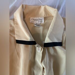 Vintage 100% Silk Cream Christian Dior Blouse